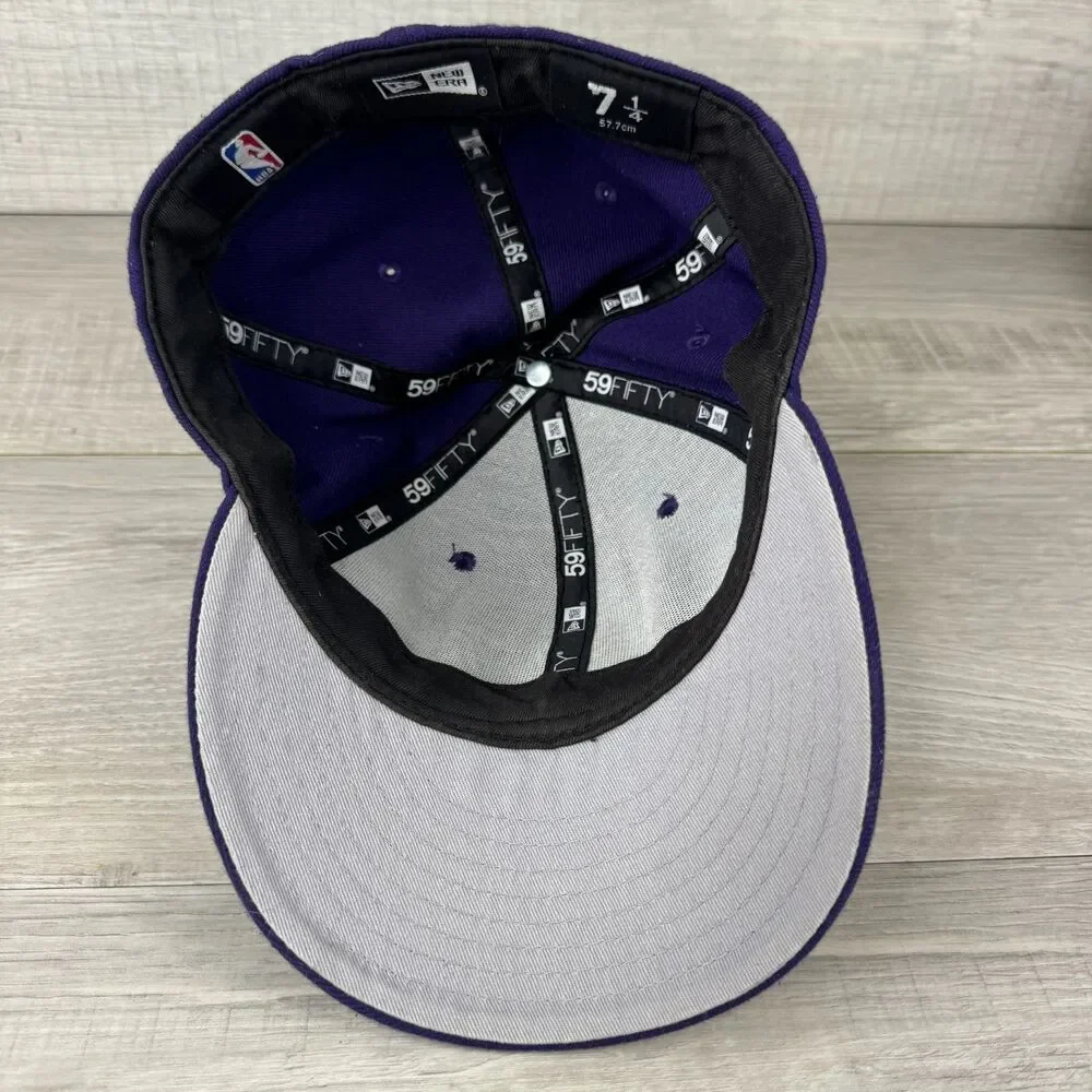 New Era 59Fifty Los Angeles Lakers Cap Mens 7 1/4 Purple Embroidered Fitted Hat